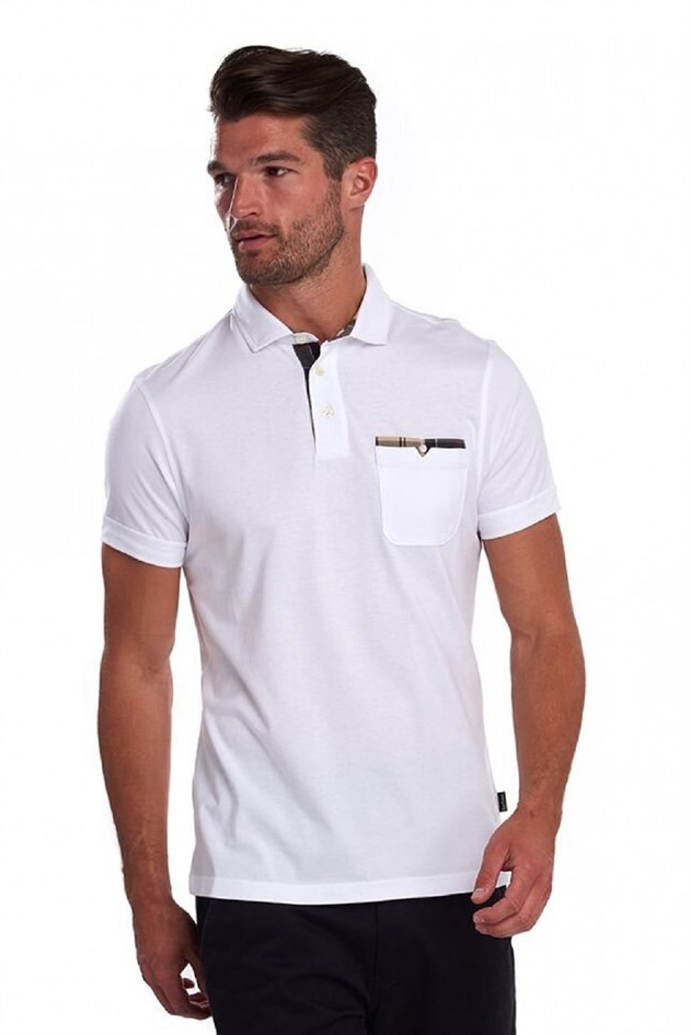 Barbour Corpatch Polo Yaka WH11 White