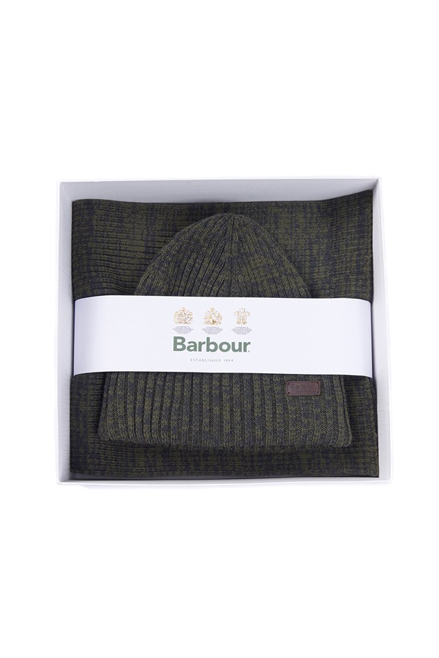 Barbour Crimdon Bere-Atkı Hediye Kutulu Set OL71 Olive