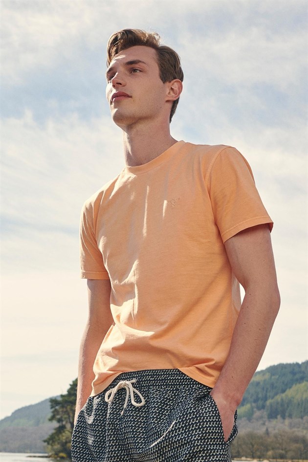 Barbour Garment Dyed T-Shirt Coral Sands