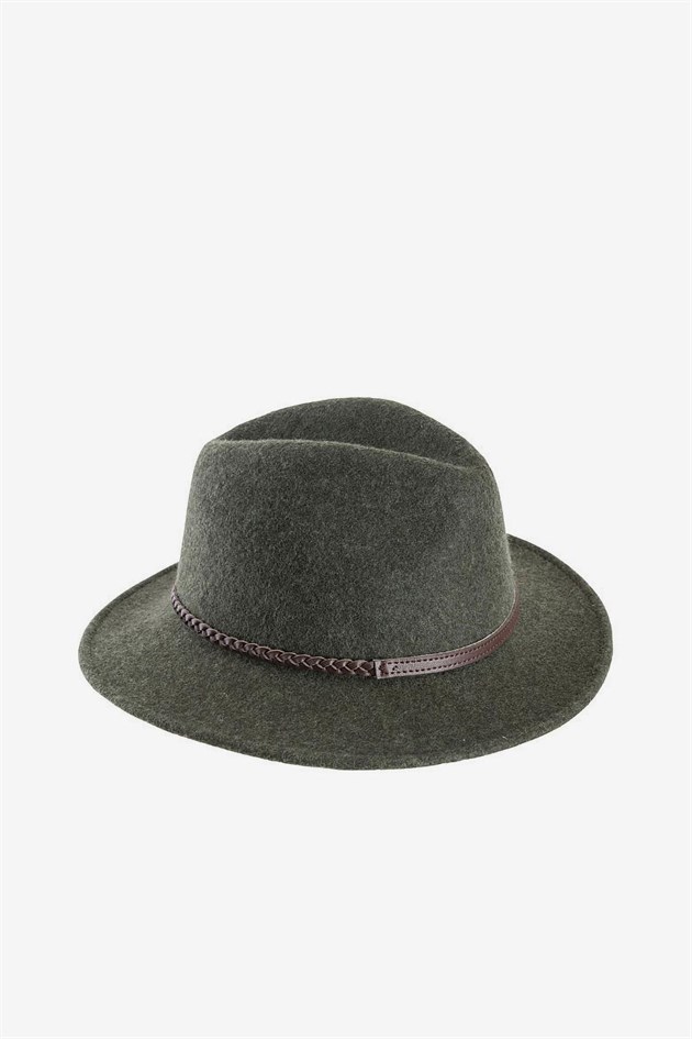 Barbour Tack Fedora Şapka OL35 Olive Melange