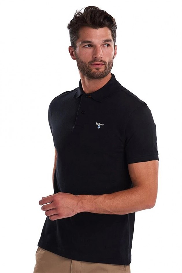 Barbour Tartan Pique Polo Shirt BK31 Black-Mode