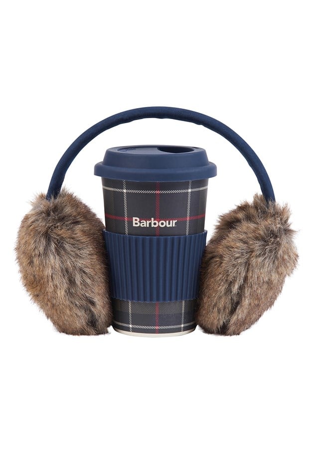 Barbour Travel Mug & Earmuff Set Classic Tartan